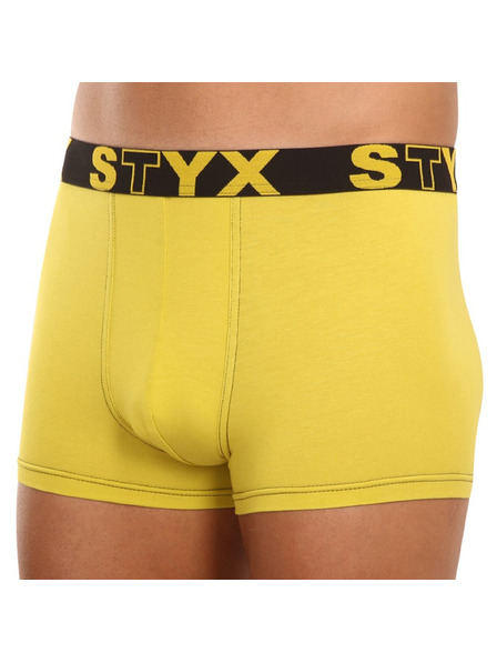 Styx Pánske boxerky Styx športová guma zelenožlté
