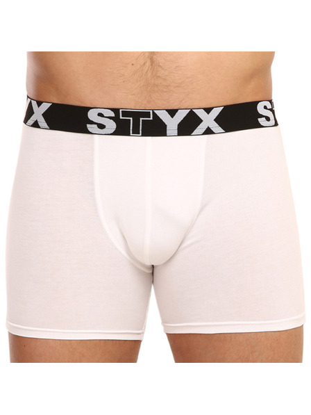 Styx Pánske boxerky Styx long športová guma biele