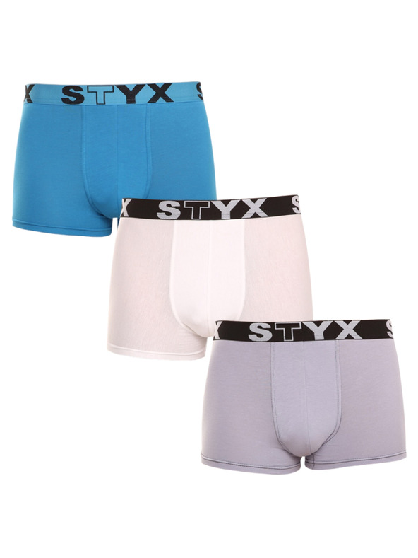 Styx Súprava troch kusov - pánske boxerky Styx športové elastické pestrofarebné