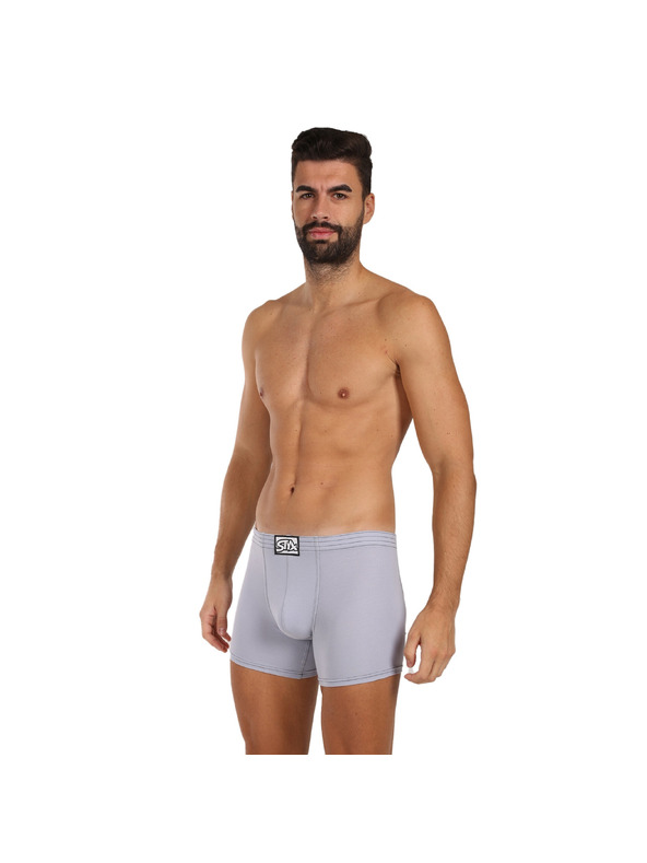 Styx Styx dlhé klasické pánske boxerky svetlosivé