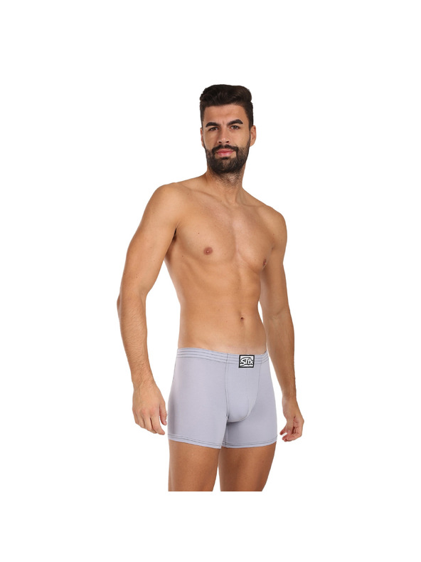 Styx Styx dlhé klasické pánske boxerky svetlosivé