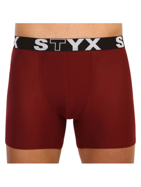 Styx Pánske boxerky Styx long športová guma vínové