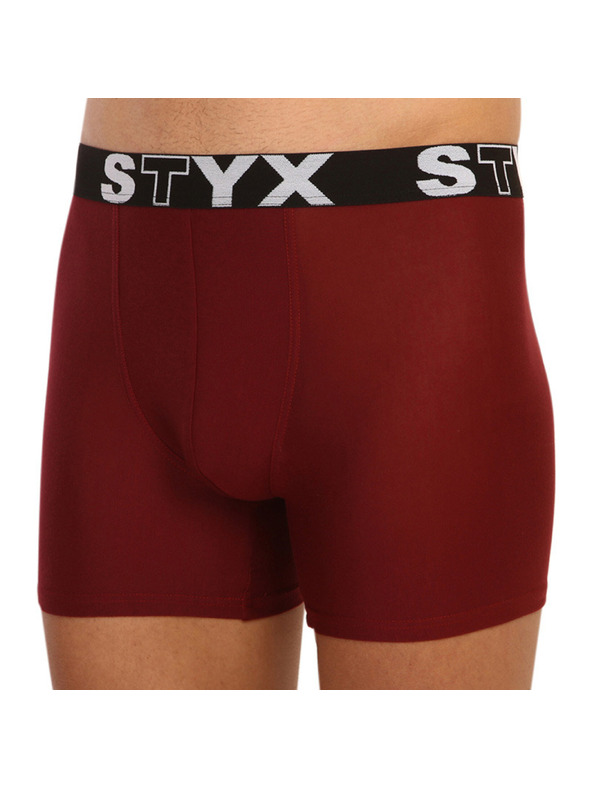 Styx Pánske boxerky Styx long športová guma vínové