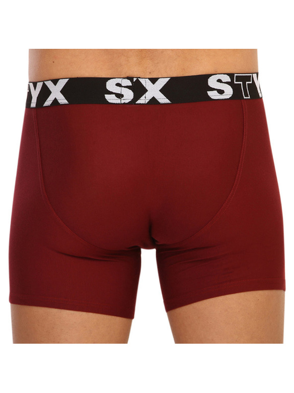 Styx Pánske boxerky Styx long športová guma vínové
