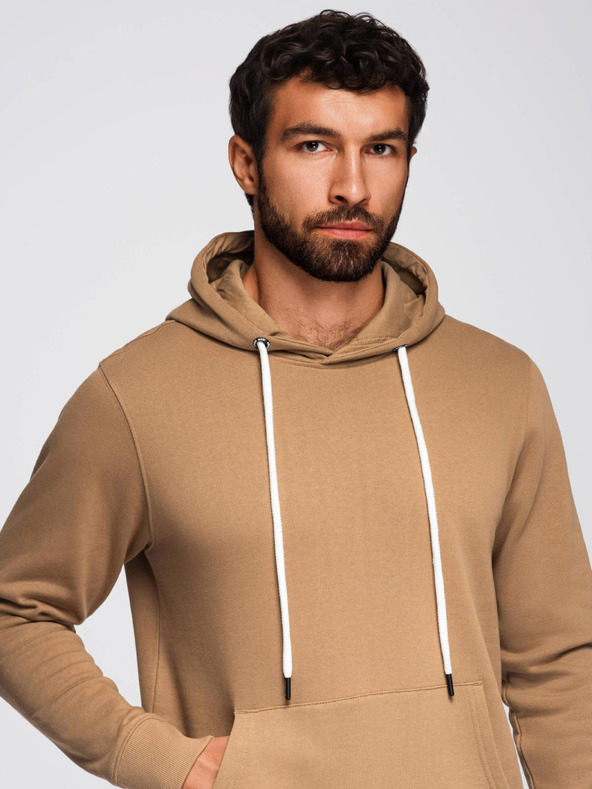 Ombre Clothing Pánska tepláková súprava mikina + nohavice regular fit - ťavej farby V2 Z120 Ombre Clothing