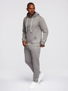 Ombre Clothing Pánska tepláková súprava: mikina s kapucňou + nohavice regular fit - sivá V8 Z120 Ombre Clothing