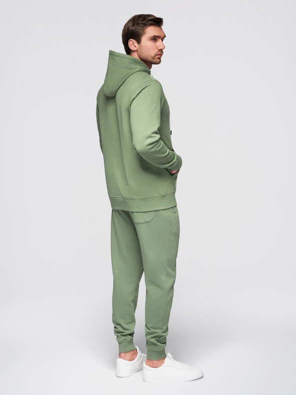 Ombre Clothing Pánska tepláková súprava bavlnená mikina + nohavice jogger - zelená V3 Z121 Ombre Clothing