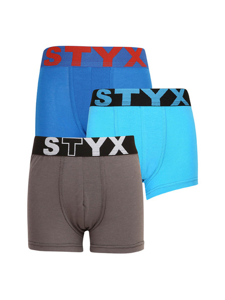 Styx Sada troch - detské boxerky Styx športová guma viacfarebné