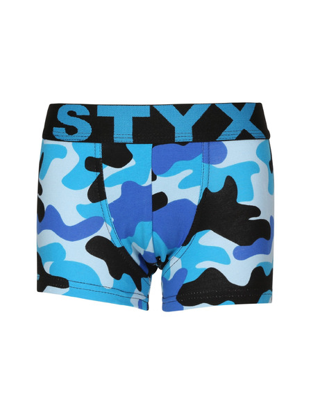 Styx Detské boxerky Styx art športová guma maskáč modrý