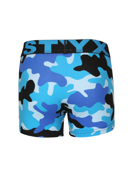 Styx Detské boxerky Styx art športová guma maskáč modrý
