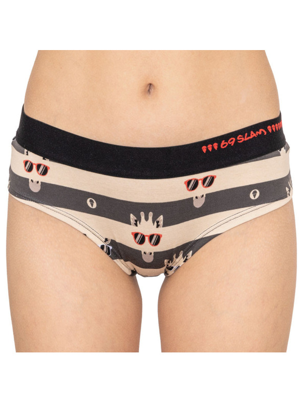69slam Dámske nohavičky 69SLAM boxer bamboo giraffe stripes