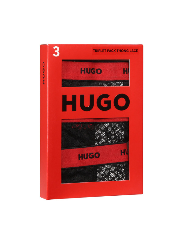 HUGO Sada troch - dámske tanga HUGO čierne