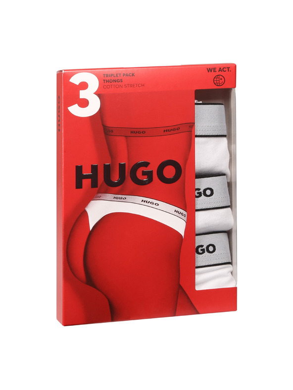 HUGO Sada troch - dámske tanga HUGO biela
