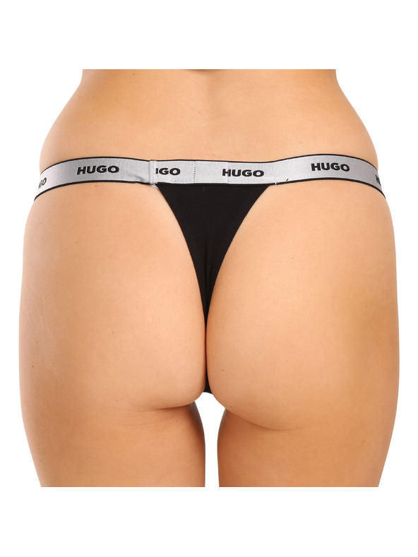HUGO Sada troch - dámske tanga HUGO čierna