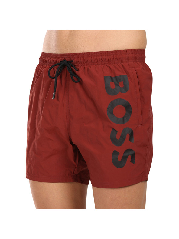BOSS Pánske plavky BOSS červené