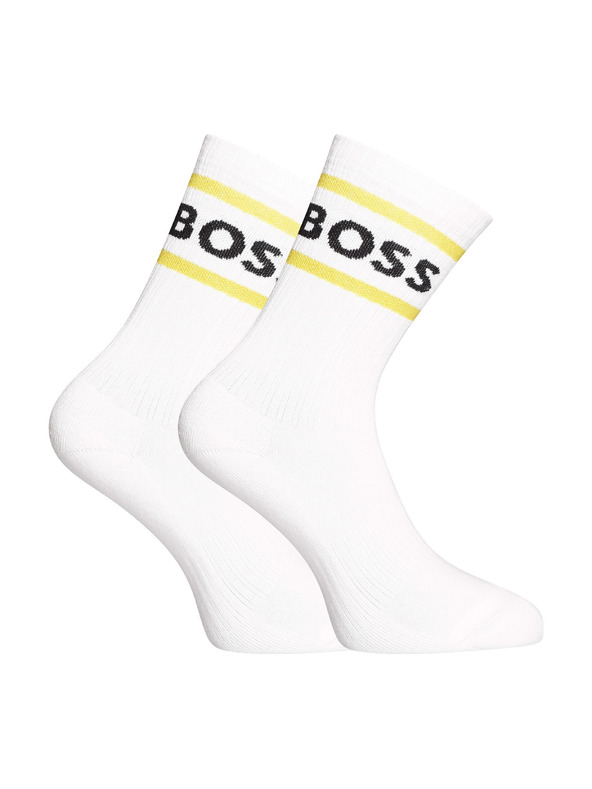 BOSS Sada troch - ponožky BOSS vysoké biele