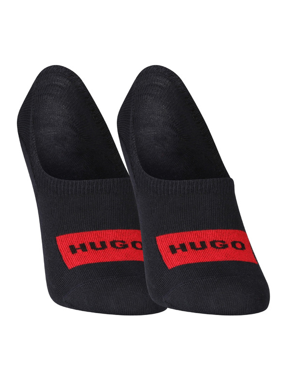 HUGO Sada troch - ponožky HUGO nízke čierne