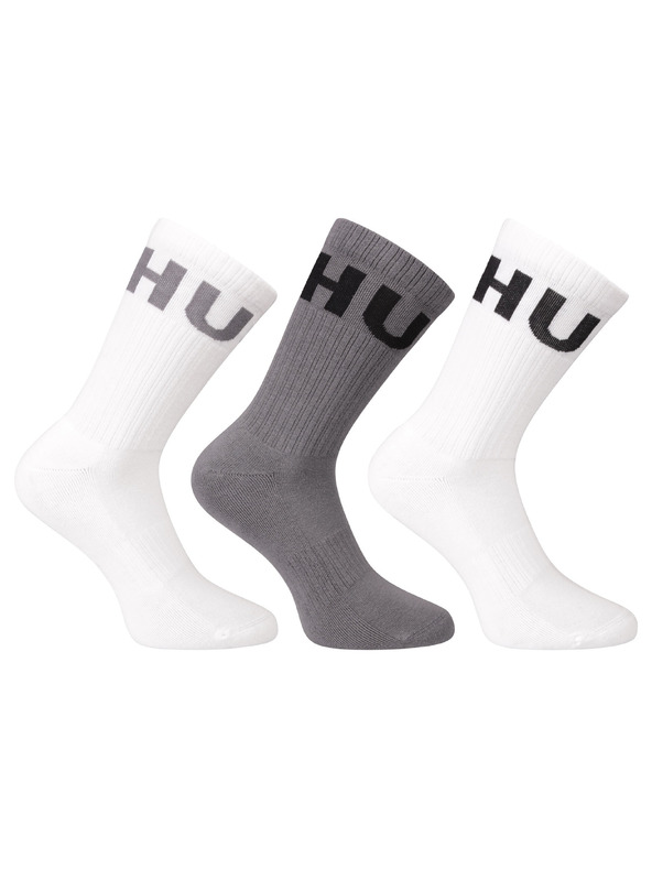 HUGO Sada troch - ponožky HUGO vysoké viacfarebné