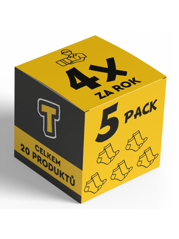 Nedeto 4x Sada piatich - ponožky Nedeto nízke bambusové čierne - štvrťročné ročné predplatné