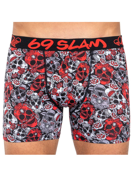 69slam Pánske boxerky 69SLAM fit bamboo red sugar crane