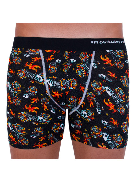 69slam Pánske boxerky 69SLAM fit bamboo fish skull