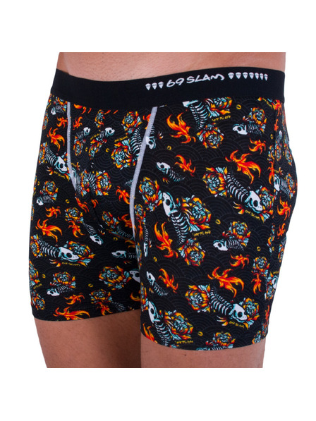 69slam Pánske boxerky 69SLAM fit bamboo fish skull