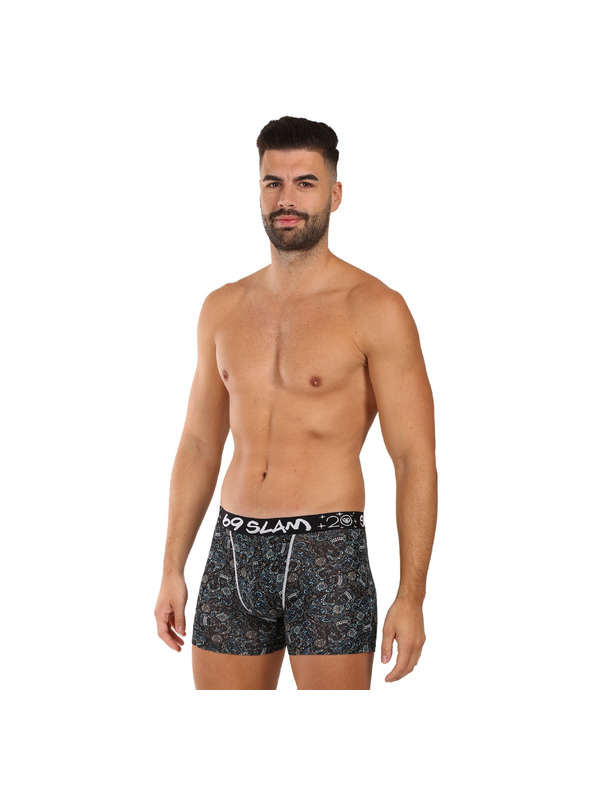 69slam Pánske boxerky 69SLAM Gilbert fit bamboo SKULLER