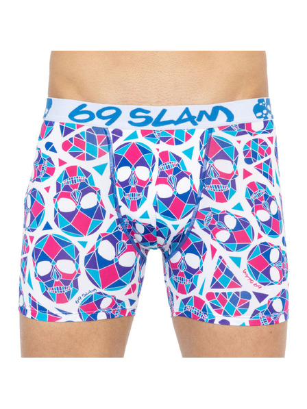 69slam Pánske boxerky 69SLAM fit skullmond white