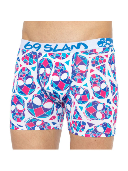 69slam Pánske boxerky 69SLAM fit skullmond white