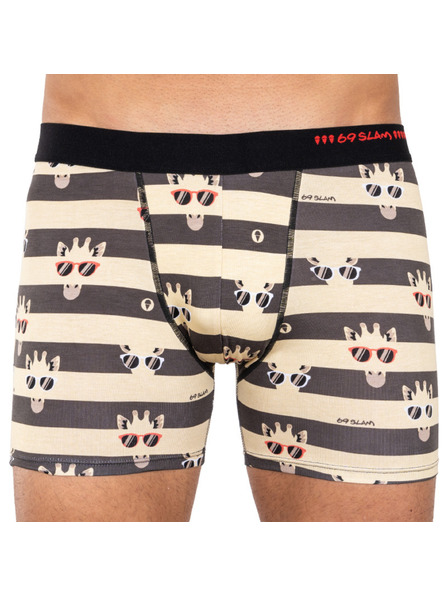 69slam Pánske boxerky 69SLAM fit bamboo giraffe stripes