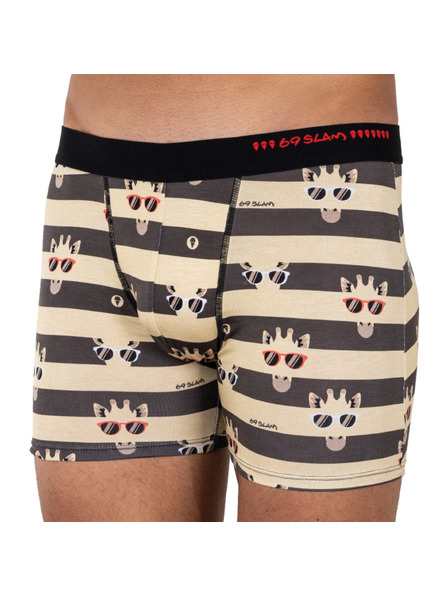 69slam Pánske boxerky 69SLAM fit bamboo giraffe stripes