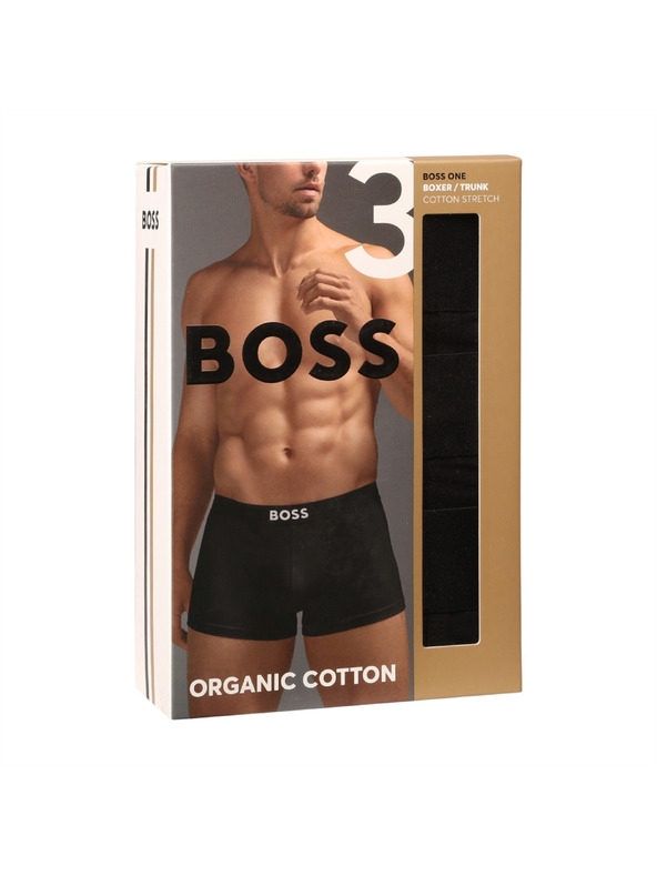 BOSS Sada troch - pánske boxerky BOSS čierne