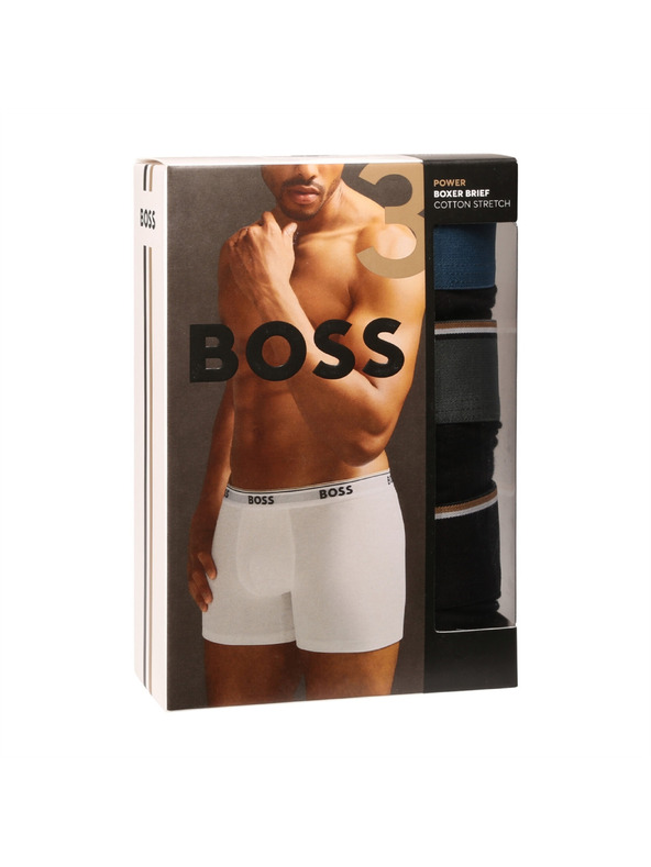 BOSS Sada troch - pánske boxerky BOSS čierne