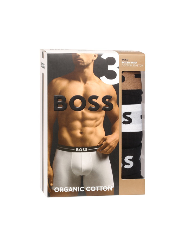 BOSS Sada troch - pánske boxerky BOSS čierne
