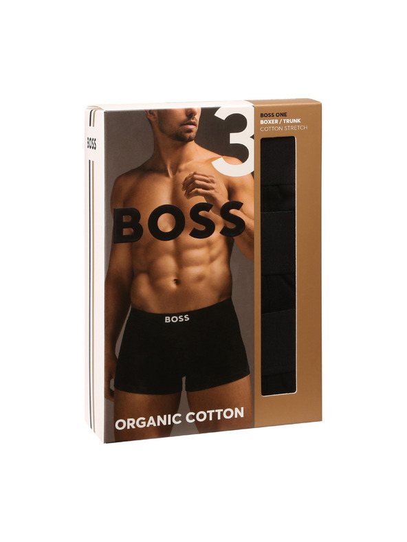 BOSS Sada troch - pánske boxerky BOSS čierne