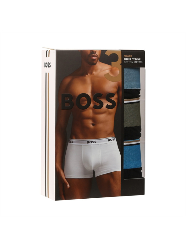 BOSS Sada troch - pánske boxerky BOSS čierne