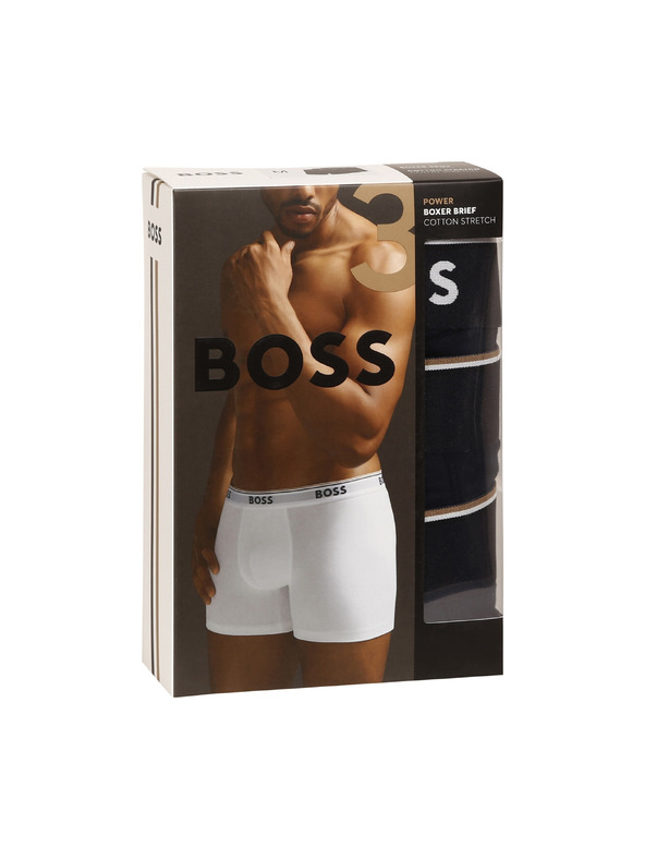 BOSS Sada troch - pánske boxerky BOSS tmavo modré