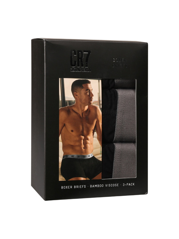 CR7 Sada troch - pánske boxerky CR7 bambusové čierne