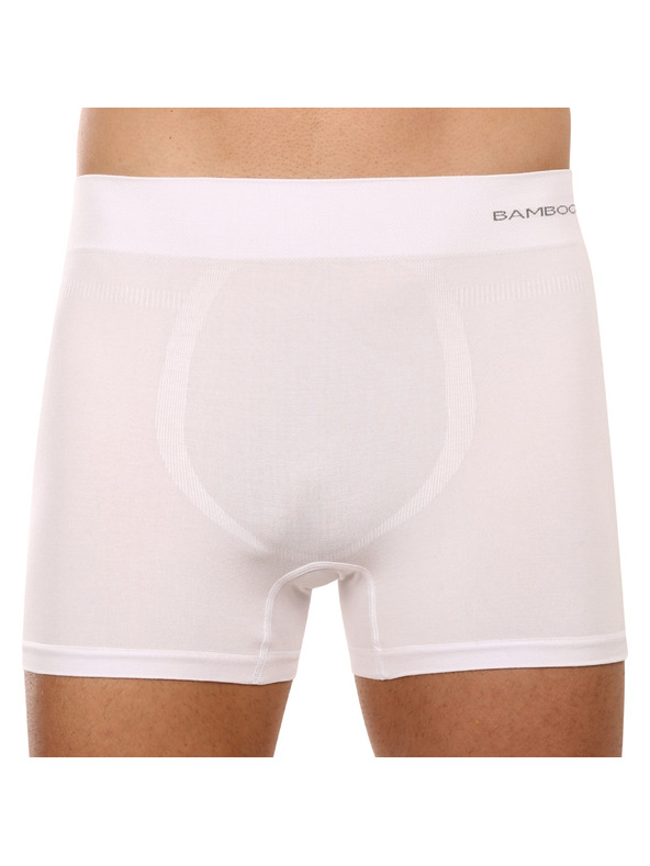 gino Pánske boxerky Gino bezšvové bambusové biele
