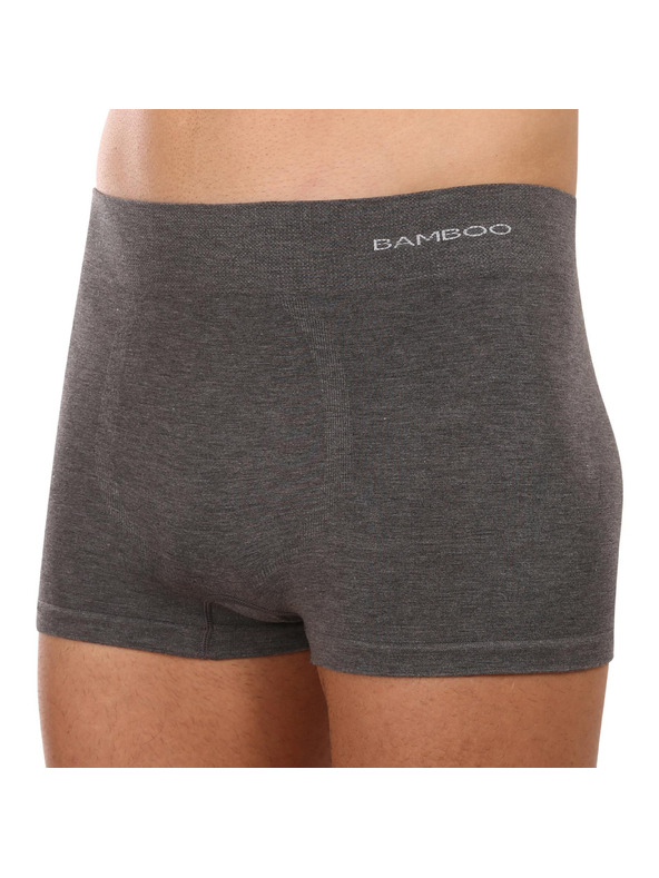 gino Pánske boxerky Gino bezšvové bambusové sivé