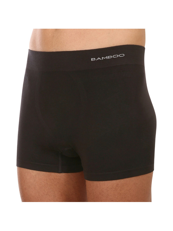 gino Pánske boxerky Gino Seamless Bamboo Boxers Black