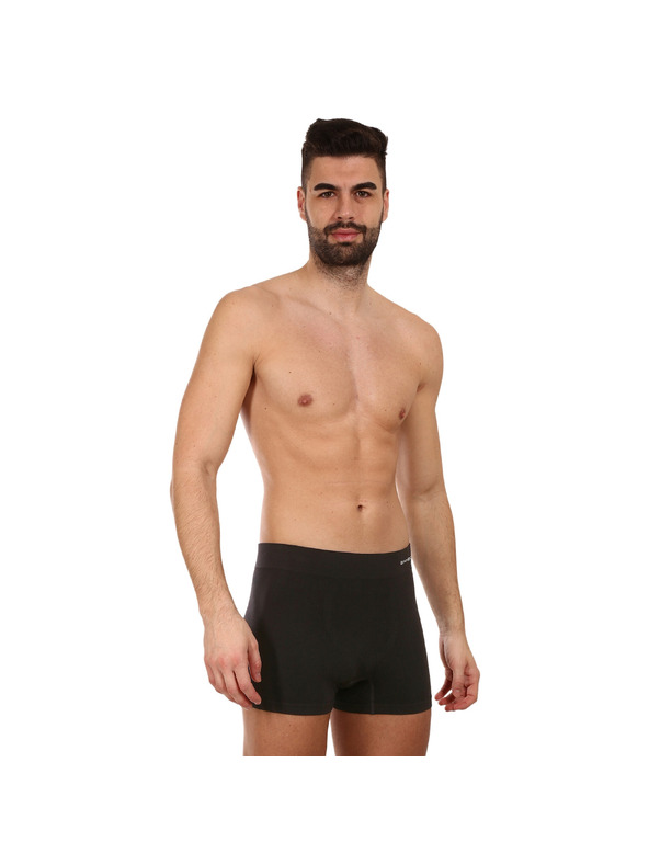 gino Pánske boxerky Gino Seamless Bamboo Boxers Black