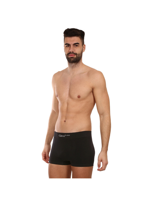 gino Pánske boxerky Gino bambusové bezšvové čierne