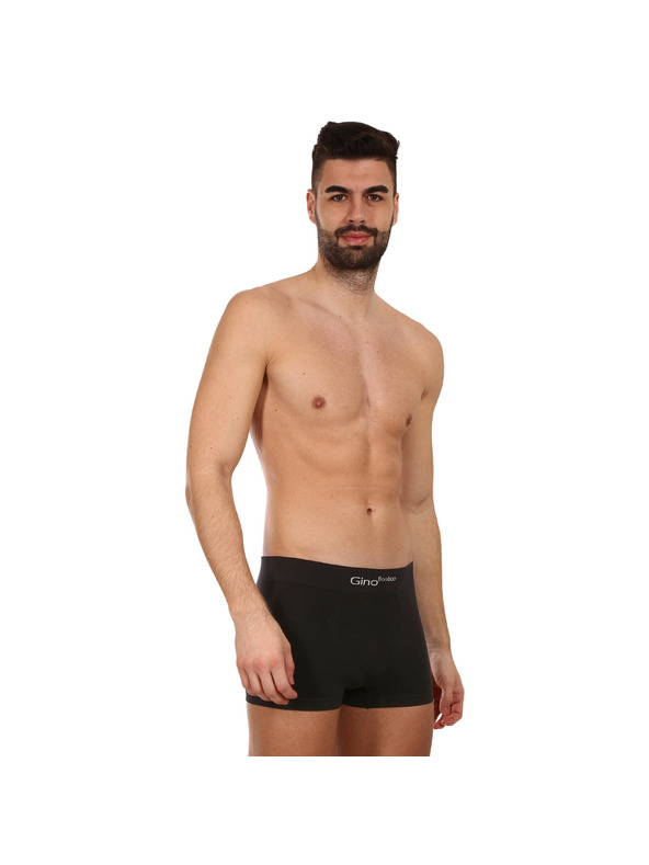 gino Pánske boxerky Gino bambusové bezšvové čierne