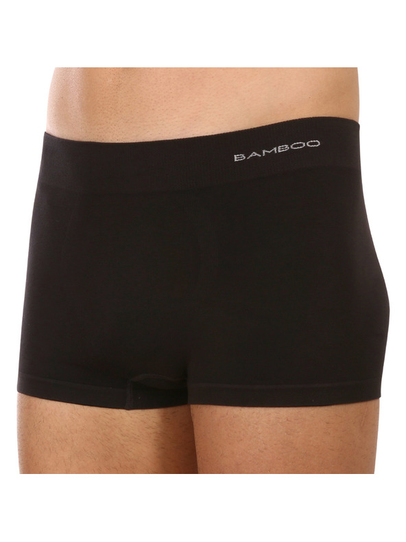 gino Pánske boxerky Gino Seamless Bamboo Boxers Black