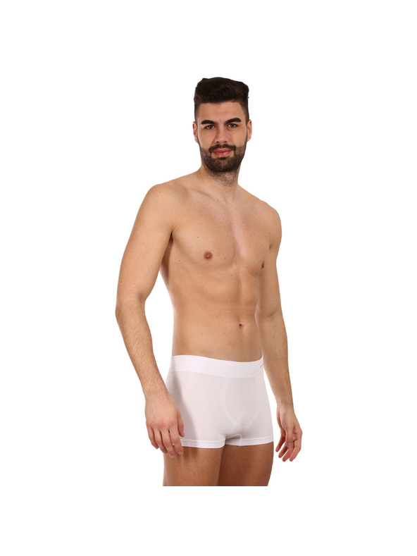 gino Pánske boxerky Gino bezšvové bambusové biele