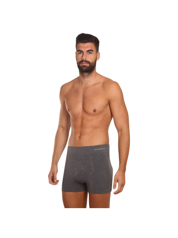 gino Pánske boxerky Gino bezšvové bambusové sivé