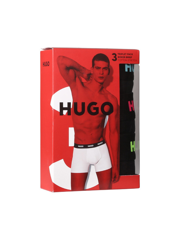 HUGO Sada troch - pánske boxerky HUGO čierne