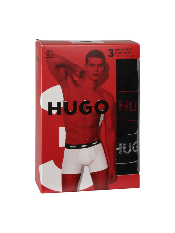 HUGO Sada troch - pánske boxerky HUGO čierne