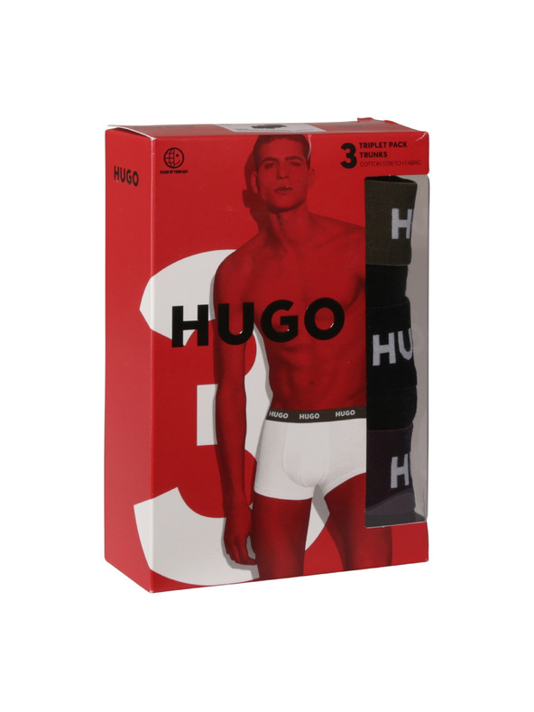 HUGO Sada troch - pánske boxerky HUGO čierne